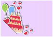 © rodakm - Greeting card with cake and balloons