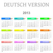 2013 Deutsch vectorial calendar with crayons