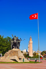 Wall Mural - Mustafa Kemal Ataturk statue in Antalya Turkey