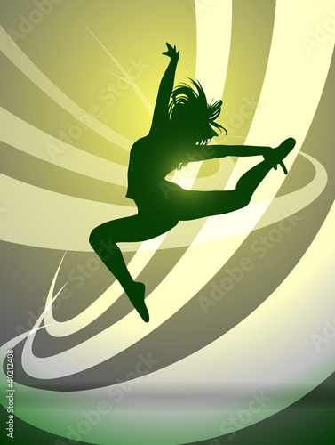 Naklejka na szybę silhouette of a girl gymnasts, vector