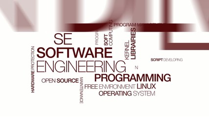 Wall Mural - programming se software engineering tag cloud animation
