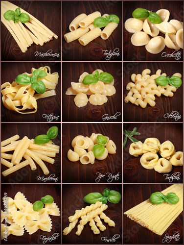 Fototapeta do kuchni Collage - Pasta