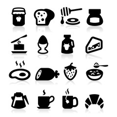  Breakfast Icons set elegant series