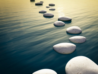 step stones sunset