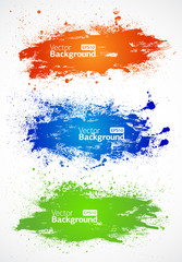 vector colorful grunge banners on white background