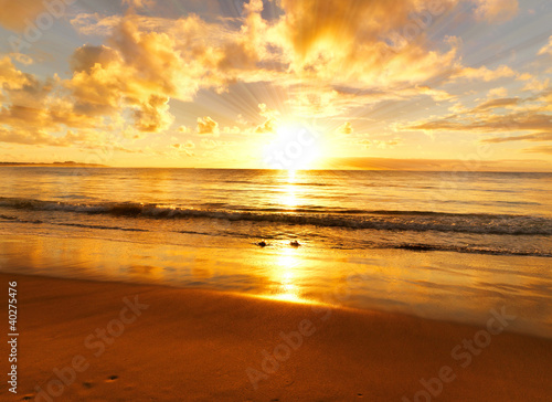 Obraz w ramie beautiful sunset on the beach