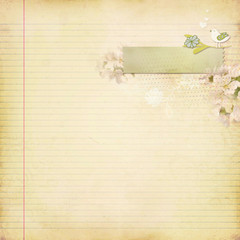 Fototapete - old paper with scrap elements