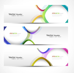 Wall Mural - new set of three banners abstract headers
