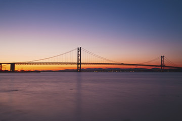 Wall Mural - The Forth Road Bridge at dusk in Edinburgh Scotland