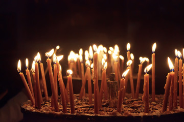 Candles in the Church of the Nativity, Bethlehem, Palestine