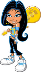 pretty girl with electric guitar