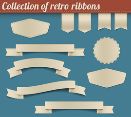 Wall Mural - Collection of vector retro ribbons and tags