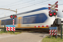 Train At Level Crossing