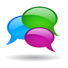Wall Mural - vector coloured speech bubbles, social media symbol