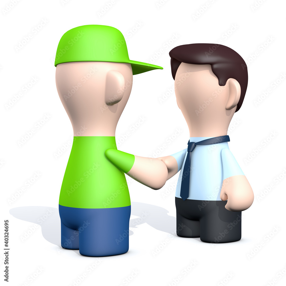 Stock-Illustration „Zwei Männchen mit hand check“ | Adobe Stock