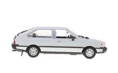 Naklejka na meble White car coupe on white background.