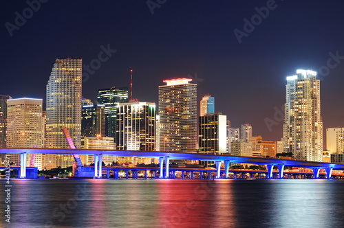 Board z aluminiowym obramowaniem Scena nocna miami