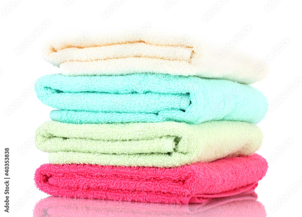 colorful towels isolated on white