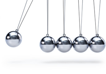 Wall Mural - Newtons cradle with five balls