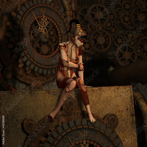 Obraz na płótnie canvas dwuczęściowy "dyptyk" Steampunk od piątej do dwunastej