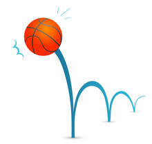 Bouncing Basketball Ball Cartoon Illustration