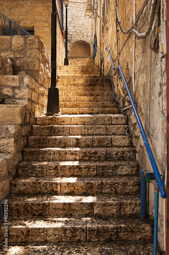 Naklejka na drzwi Stone Staircase In Zefat