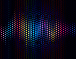 Aufkleber - Abstract background of sound wave with speaker grille.