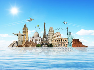 Wall Mural - Travel the world monuments concept 8