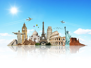 Wall Mural - Travel the world monuments concept 7