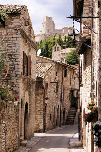 Obraz w ramie Medieval Italian street