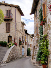 Sticker - Medieval street in the Italian hill town of Assisi