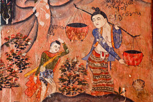 Ancient Buddhist Temple Mural