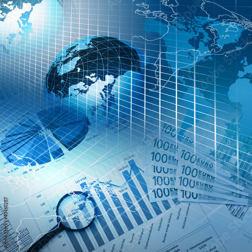 Naklejka na szybę Business charts and graphs