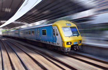 High-speed train in motion