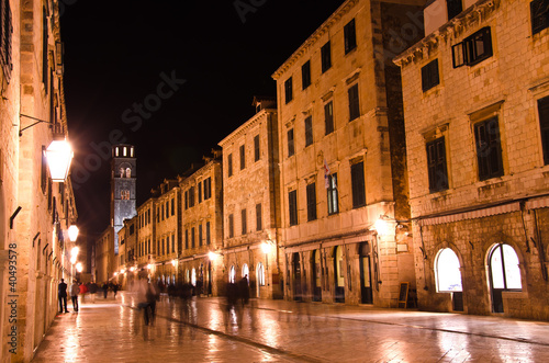 Plakat na papierze fotorealistycznym Chorwacja, Dubrownik nocą