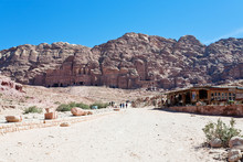Panorama Of Central Square In Petra, Jorda