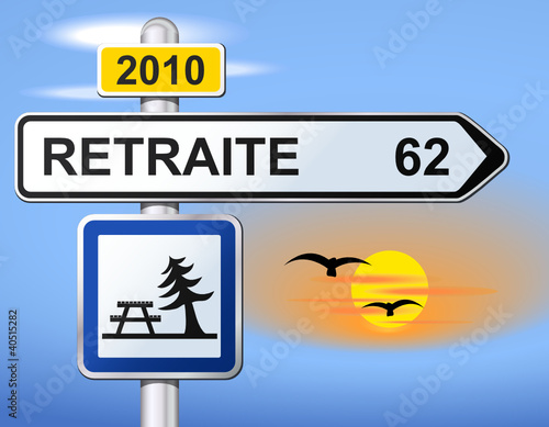 Panneau Retraite A 62 Ans Buy This Stock Vector And Explore