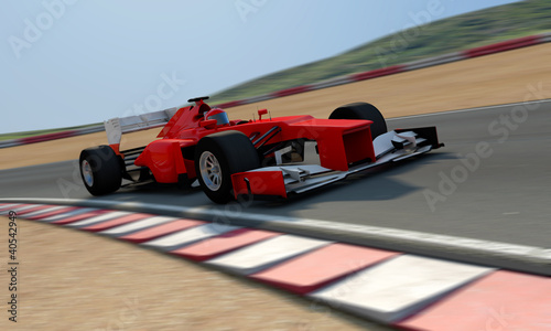 Board z aluminiowym obramowaniem Czerwony racecar na torze