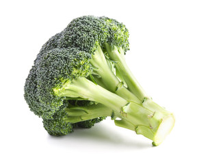 Wall Mural - Fresh broccoli isolated on a white