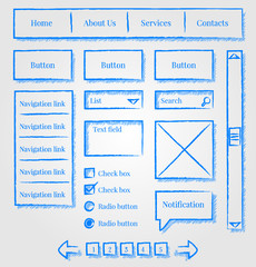 website design sketch style kit