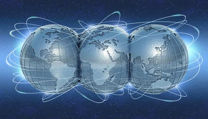 Wall Mural - the world linked. travel and business concept.