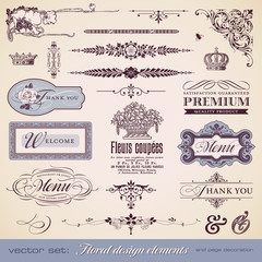 floral design elements and page decoration