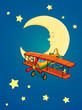 moon and aeroplane 