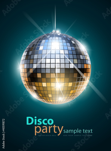 Cuadros en Lienzo mirror disco ball vector illustration EPS10. Transparent