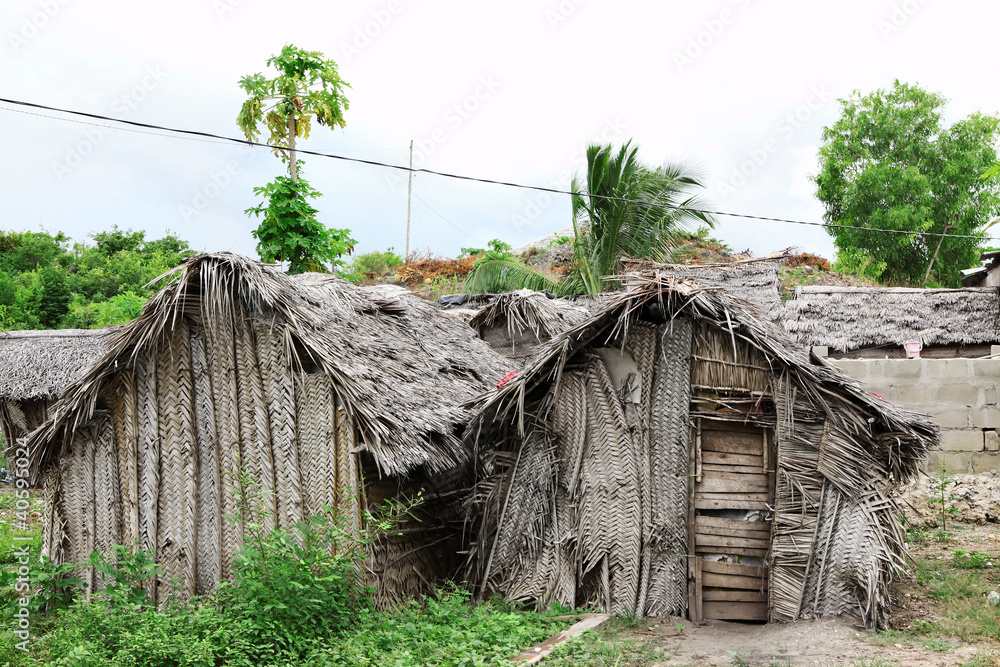 A very poor small village on the beach on Zanzibar. Stock Photo | Adobe  Stock