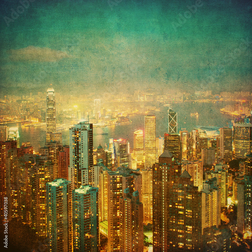 Tapeta ścienna Vintage obraz z Hongkongu