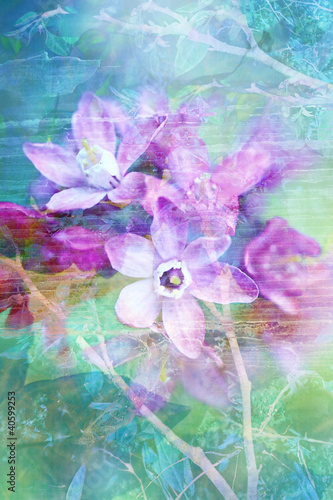 Naklejka - mata magnetyczna na lodówkę Natural flowers grunge beautiful, artistic background