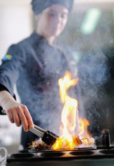 Canvas Print - chef preparing meal