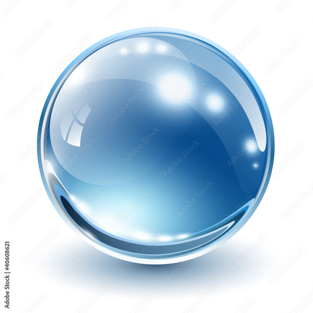 3D glass sphere - obrazy, fototapety, plakaty 