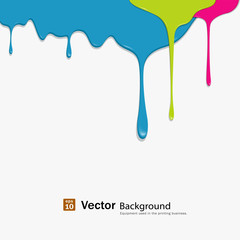 Paint colorful dripping background, vector